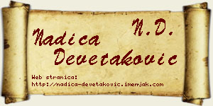 Nadica Devetaković vizit kartica